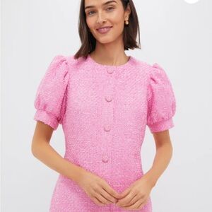 Tuckernuck Pink Textured Puff Sleeve Dress